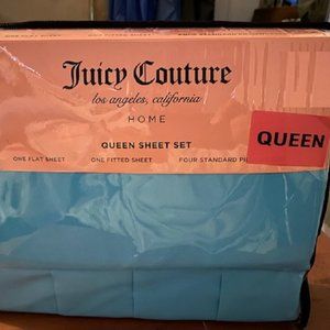Juicy Couture- Bedding- 6pcs Queen Bed Sheet Set- "Bachelorette Blue"